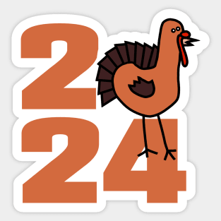 Cute Turkey Thanksgiving 2024 Sticker